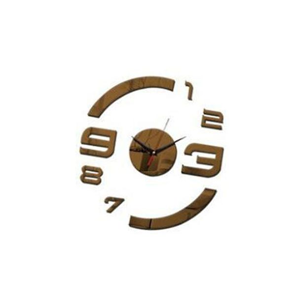 

diy acrylic modern wall clock 3d mirror surface sticker home office ornament