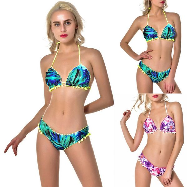

hirigin 2pcs women push-up bikini set 2019 floral women swimwear swimsuits bra bandage swimsuit bathing suit sexy