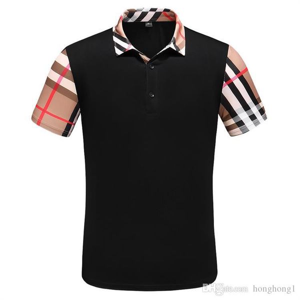 

19ss men polos brand summer embroidery polo shirt men short sleeve casual shirts man's solid polo shirt plus men paris tees.w552, White;black