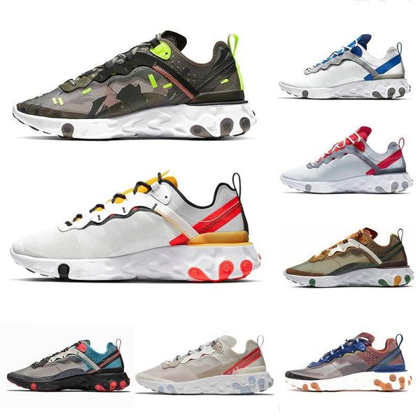 

react element 87 x uvdercover 55 mens running shoes tour yellow camo olive men women triple black white taped seams trainers sports sneakers