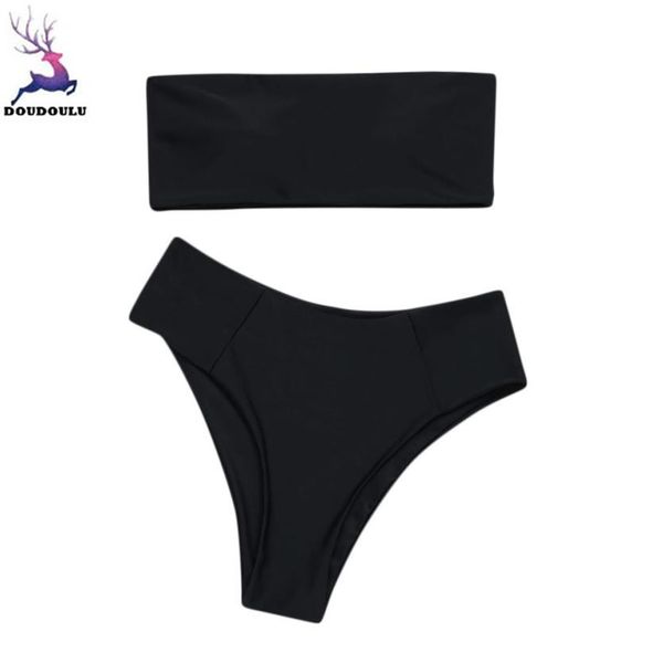 

doudoulu твердого плечо biquini проложенных женщины прачечная нижнее белье traje трико tankini badpakken vrouwen biquini #ss, Red;black