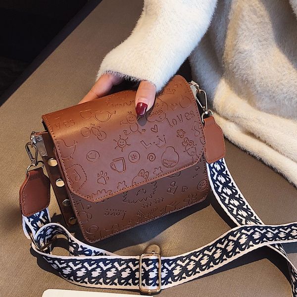 

women messenger bag broadband shoulder bag fashion small square handbag female bags bolso mujer