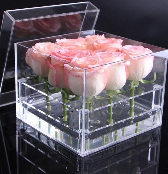 

акриловые розы box многофункциональный организатор держатель для макияжа дело косметика инструменты holder валентина подарок kka7894