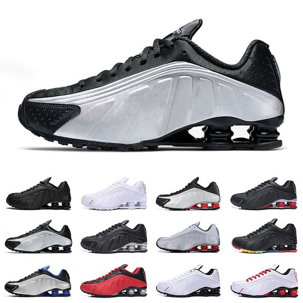 

New Running Shoes Metallic Color Shox DELIVER R4 Mens Chaussures OZ NZ 301 Sports Sneakers White Black Increased Cushion Zapatillas 40-46