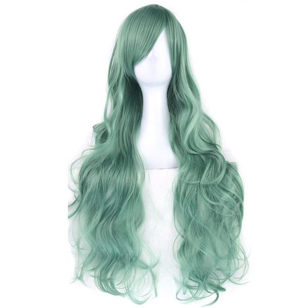 

soowee 20colors long curly hair green cosplay wigs heat resistant synthetic hair accessories party white black wig for women