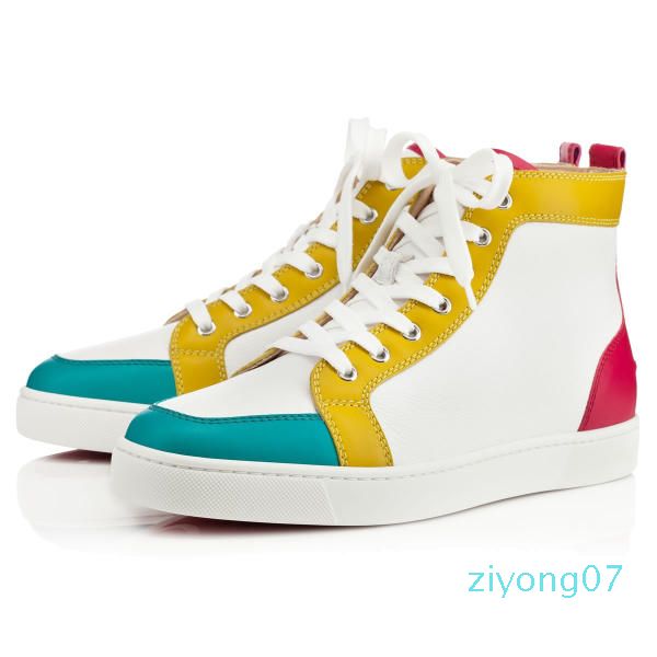 

with box,many colors]luxurious brand red bottom men,women shoes genuine leather high sneakers shoes,outdoor flat with walking party z07, Black