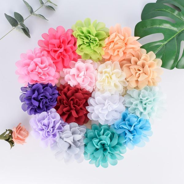 

10 шт. / лот 10 см шифон цветы diy hairband аксессуары без зажимов ткань ручной работы цветок женщина свадебный браслет аксессуар