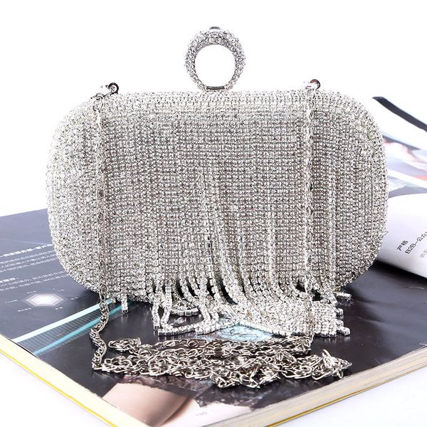 Designer-Direkt/Einzelhandel/Großhandel handgemachte einzigartige Kristall-Abendtasche/Clutch mit Satin/PU für Hochzeit/Bankett/Party/Porm (mehr Farben)