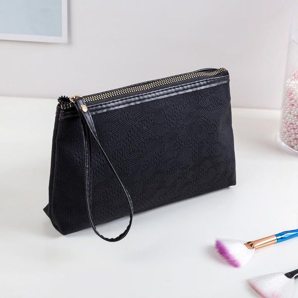 

cosmetic bag organizer girl leopard design toiletry portable female cute small travel fashion lace makeup