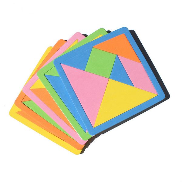 

eva пены tangram красочные семь частей головоломки детский сад зрачка обучение головоломки игрушки ручной работы родитель-ребенок игрушка по