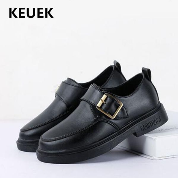 

new children black dress shoes boys british style moccasins student school performance leather shoes kids toddler baby flats 03, Black;grey