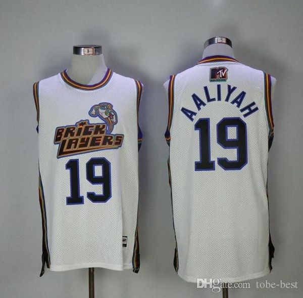 

men's 19 aaliyah bricklayers 1996 mtv rock n jock jersey movie basketball jersey fashion all stitched ing, Black;red