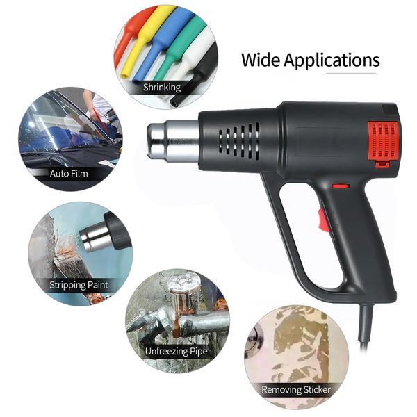 

adjustable temperature speed heat shrink blower tool handheld electric air gun air blower heater