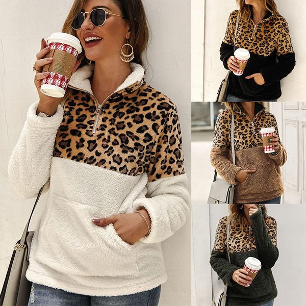 

womens hoodies 2019 new arrival winter 19ss long sleeve fashion designer women hoodie luxury leopard s~2xl, Black