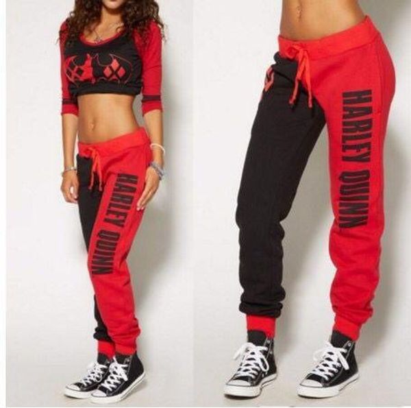 

xs~5xl women tracksuit jogging suit suicide squad harley quinn joggers trousers casual gym sport clothes