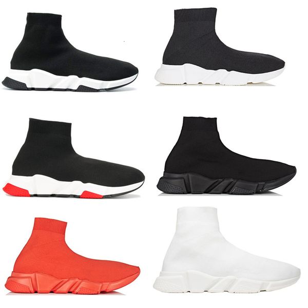 

2019 speed stretch-knit mid sneakers running shoes black men women high kanye west designer shoes trainers casual sports shoes with