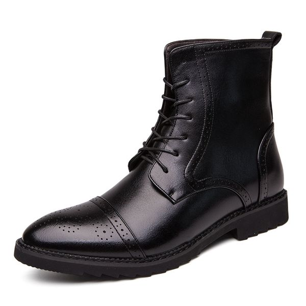 

fashion outdoor men boots for boots male shoes motocycle warm ankle all season comfortable men shoes, Black