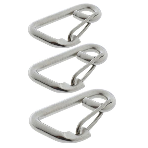 

3x 304 stainless steel heavy duty spring locking snap hook carabiner 6 8 10cm