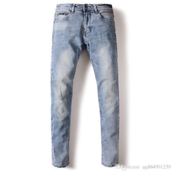 

2020 new fashion men jeans cool mens distressed ripped jeans fashion designer straight motorcycle biker jeans denim pants streetwear style, Blue