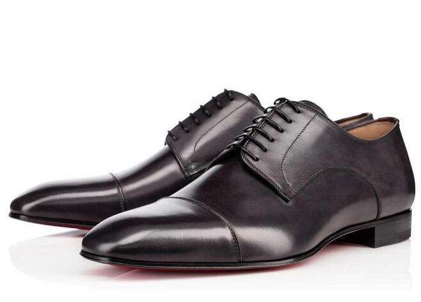 

original box]new shoes brand fashion red bottom shoes greggo orlato flat leather oxford shoes men womens walking flats wedding party loafer, Black