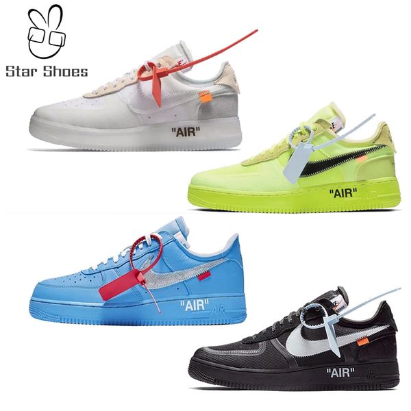 

off white x nìke air force 1 mca blue white red metallic silver men basketball shoes volt 2.0 low sport running shoes eur 36-45