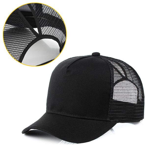 

female hat rear open mesh cap sunshade sunscreen cotton hat outdoor solid color custom caps for sun, Blue;gray