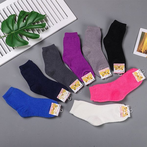 

solid color coral fleece women socks warm cute kawaii cotton sock funny streetwear fashion casual calcetines korean breathable, Black;white