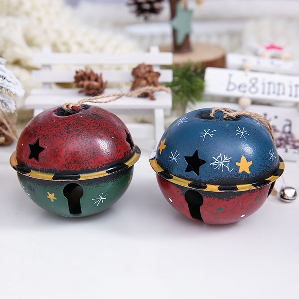 

christmas bell hanging ornaments red and blue color bell pendant christmas tree accessories hanging bell#4