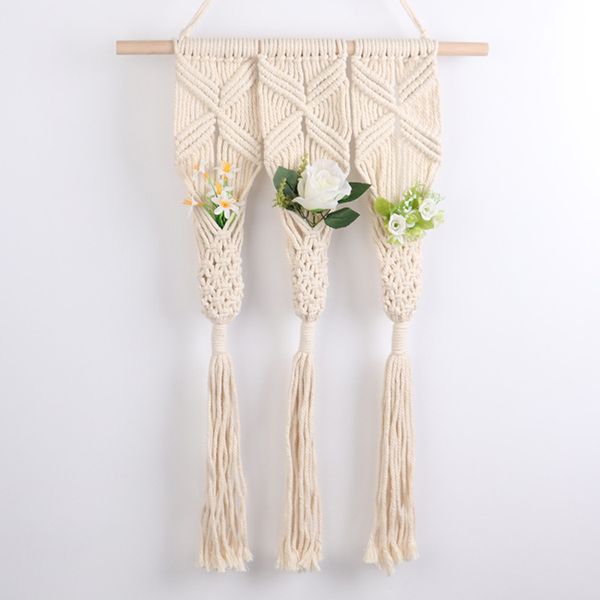 Portavasi Macrame Plant Hanger Planter Hanging Basket Corda di cotone intrecciata Craft Wall Home Decor Regali