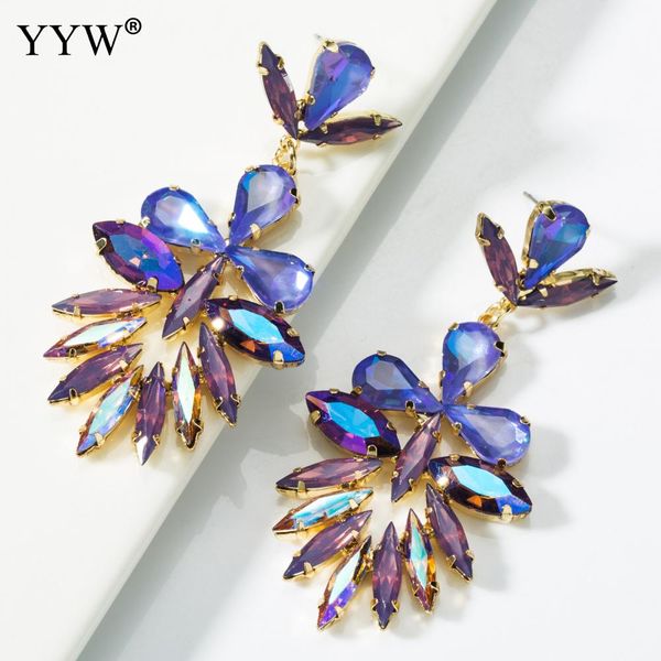 

long wedding bridal statement crystal earrings women drop dangle earrings party jewelry accessoreis boho dangle, Silver