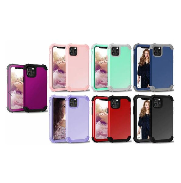 

противоударные случаи для iphone 11 про макс xs xr max samsung s10 10+ примечание 10 прочный случай pc + tpu 3 слоя гибридный доспех случай