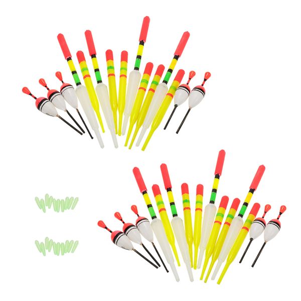 

30pcs fishing float w/ rubbers buoyancy vertical floater assorted shapes colors fishing tools kit float tackle pesca