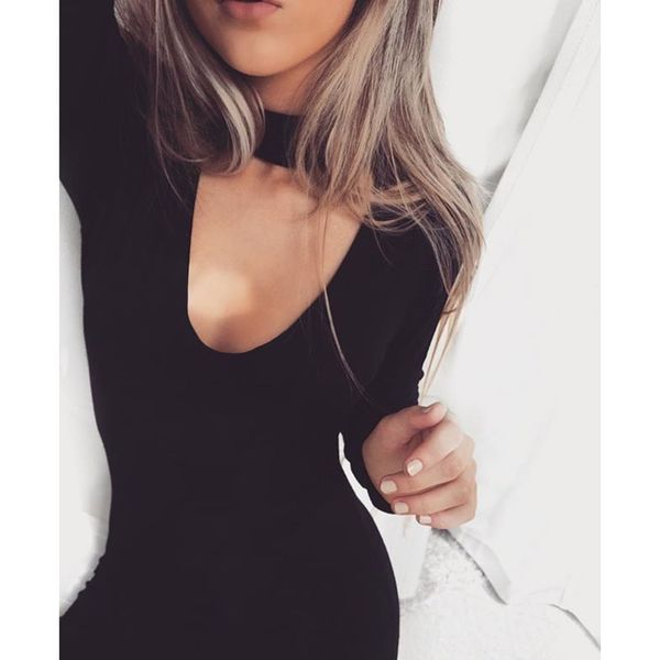 

женская дизайнерская мода dressblack с длинным рукавом круглый вырез обтягивающая сексуальная юбка бандаж dressdgle, Black;gray