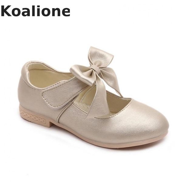 

girls leather shoes kids student moccasin pu leather children' princess shoes gold white girls wedding dance perform flat, Black;grey