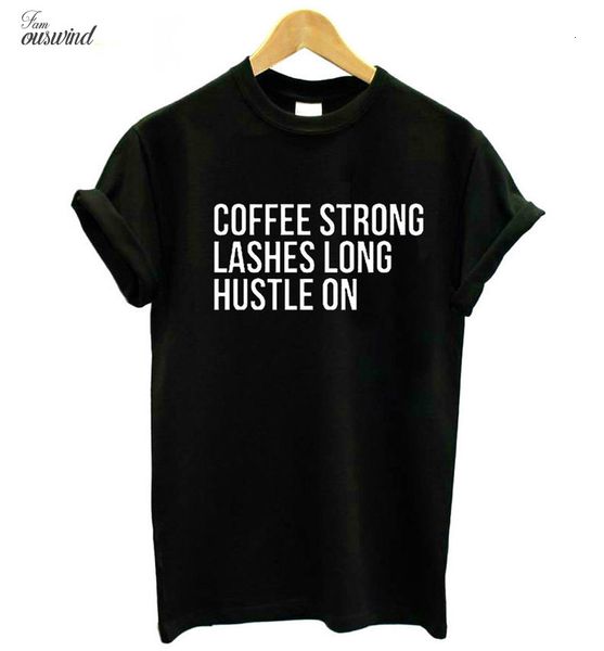 

hustle strong lashes long on print women tshirt casual funny t shirt for lady tee hipster drop ship z-779, White