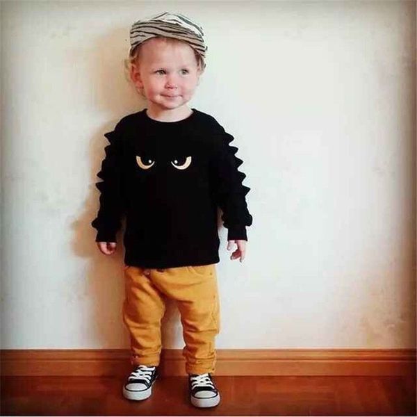 

2 pieces long sleeve sweatshirt and solid pant set for toddler and baby boy clothes, White