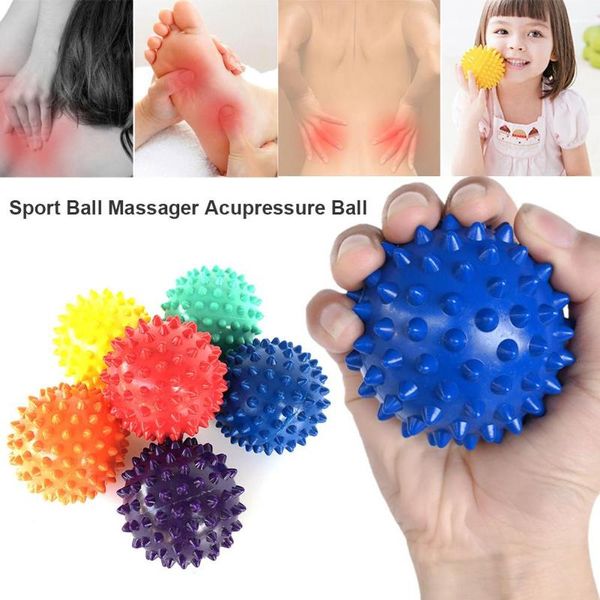 

6 colors footful spiky massage ball trigger point sport fitness hand foot pain relief muscle relax portable physiotherapy ball