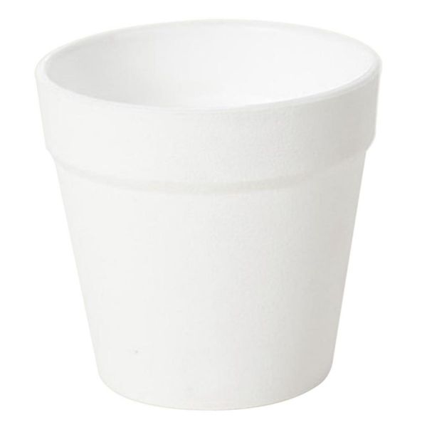 

white plastic pots, decorative gardening