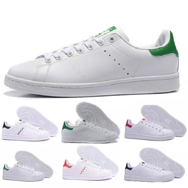 

2019 new newsest stan shoes fashion brand smith leather men women classic flats casual shoes, Black