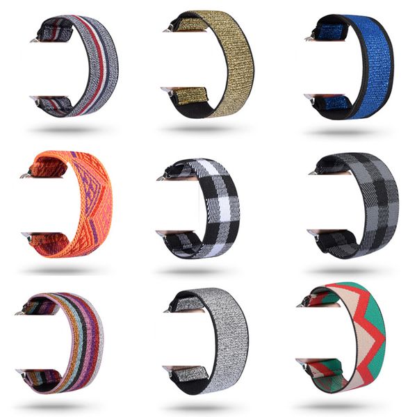 Elastische Schnur Bedrucken von Nylon Straps Haar Kinds Bands Smart Watch Wearable Austauschbare Band Geeignet für Apple-Uhr iWatch Armband