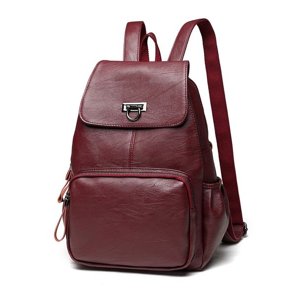 

leather women backpack computer backpack waterproof backpack large capacity rucksack school bags travel rucksack for girl