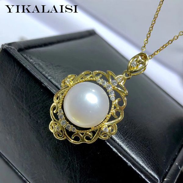 

yikalaisi 925 sterling silver jewelry pearl pendants 2019 fine natural pearl jewelry 12-13mm pendants for women wholesale