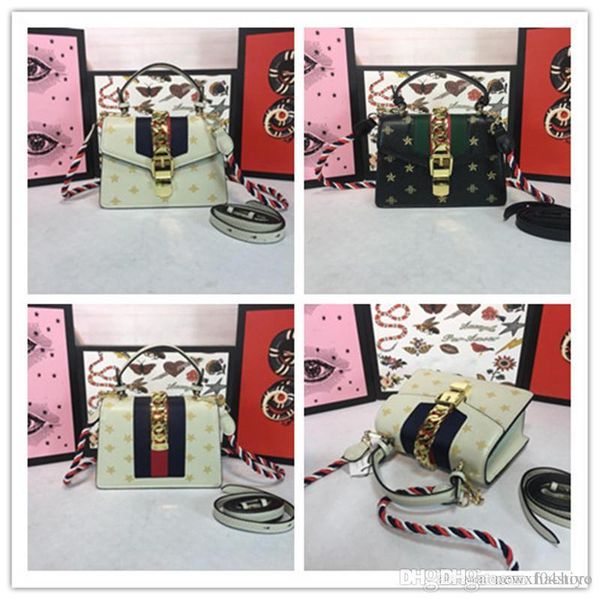 

2019 sylvie bee star small shoulder bag biene stern mini schultertasches new shoulder bag handbag black white 470270 size: 20x14x8cm