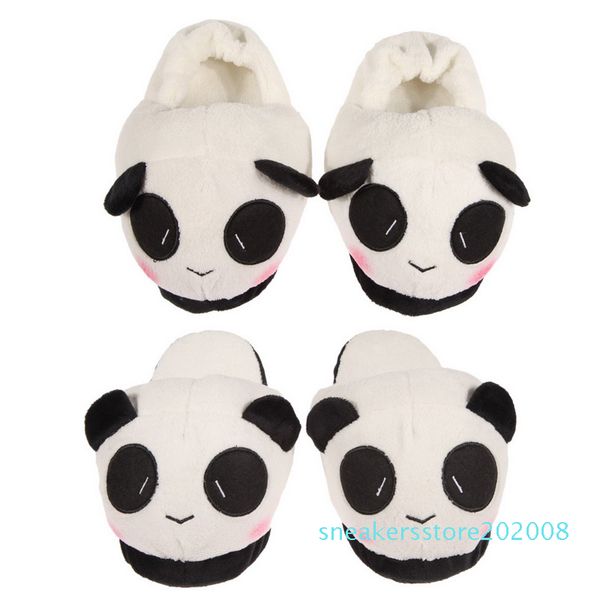 

wholesale-aslt women ladies soft cute panda winter warm plush antiskid indoor home slipper s08, Black