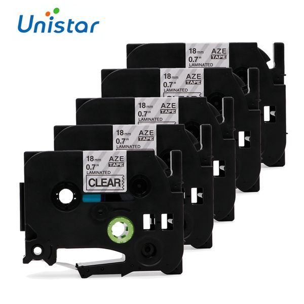 6 Pack Black on Clear 18mm Tape for Brother TZ-141 TZe141 PT1880 Label Maker