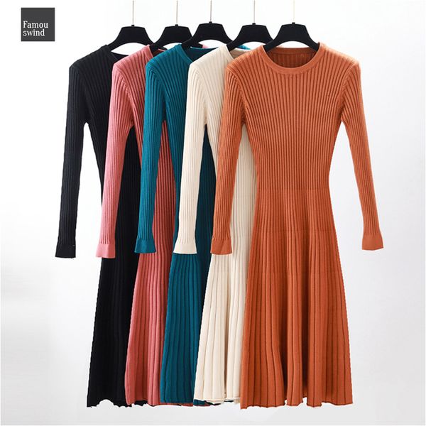 

длинное платье с длинным рукавом элегантного ol o шея женщина толстого knit осень зима cap рукав платье женщина платье line, Black;gray