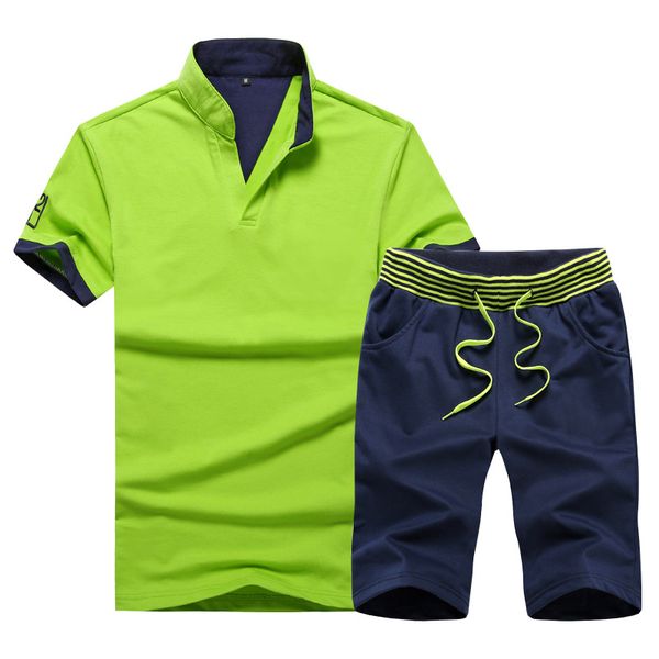 

men's large size 8xl9xl running fitness sports suit summer short sleeve sports suit 140kg can wear running men's set, Black;blue