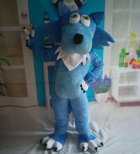 

2019 eva material blue wolf mascot costumes cartoon apparel wolf mascot costumes, Red;yellow