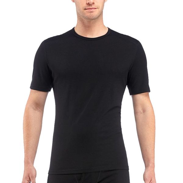 2019 Мужская шерстяная футболка Merino 100% супер мягкая быстросохнущая футболка для мужчин 160 г Размер M-XL, черный