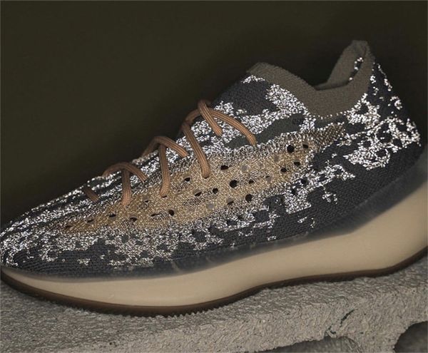 

authentic 380boost 380 mist running shoes men women kanye west wave runner 3m reflective non-reflective brown sneakers sports with box